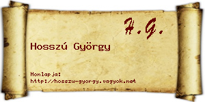 Hosszú György névjegykártya